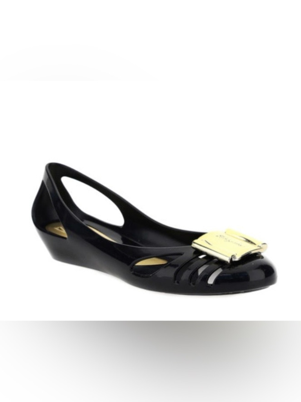 Salvatore ferragamo  jelly flat with gold hardware